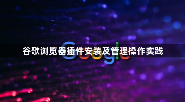 谷歌浏览器插件安装及管理操作实践1