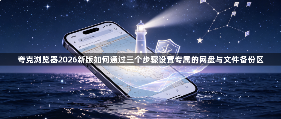 夸克浏览器2026新版如何通过三个步骤设置专属的网盘与文件备份区1