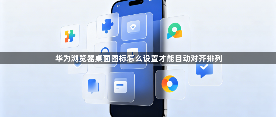 华为浏览器桌面图标怎么设置才能自动对齐排列1