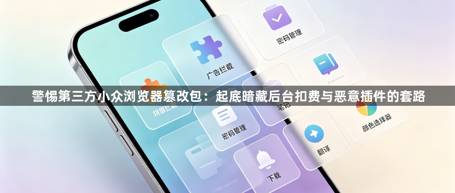警惕第三方小众浏览器篡改包：起底暗藏后台扣费与恶意插件的套路1