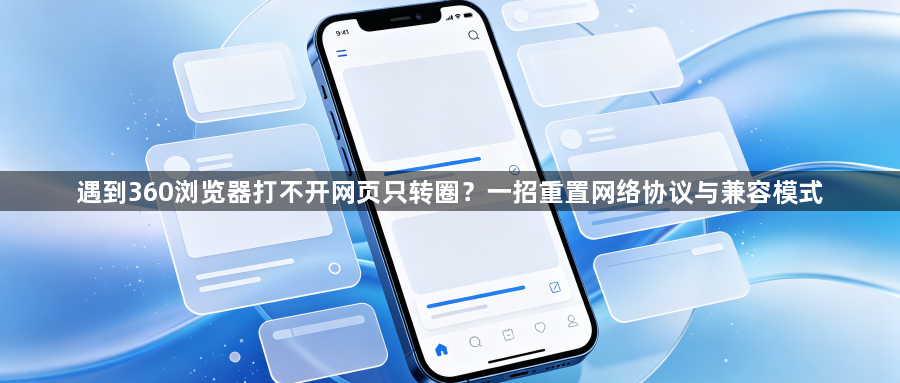 遇到360浏览器打不开网页只转圈?一招重置网络协议与兼容模式1