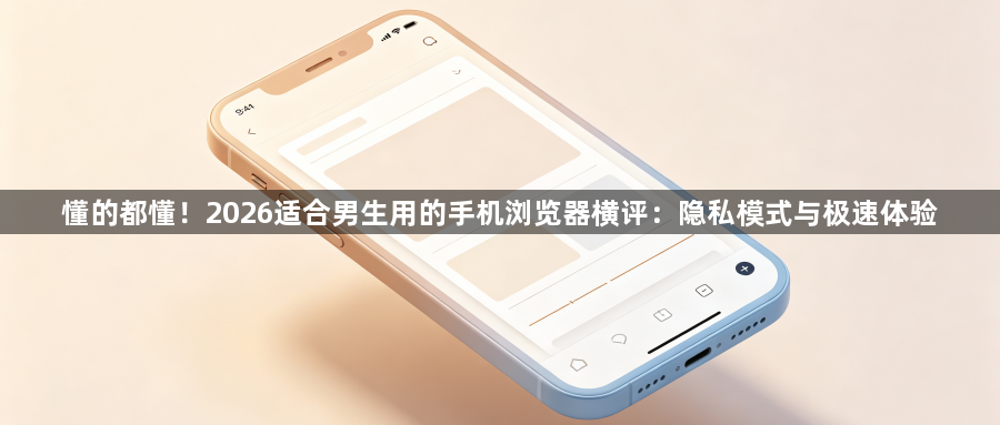 懂的都懂!2026适合男生用的手机浏览器横评:隐私模式与极速体验1
